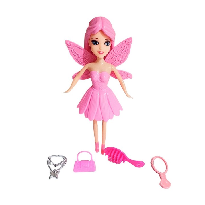 Muñeca Hada Con Vestido Juguete Niña + Accesorios Belleza