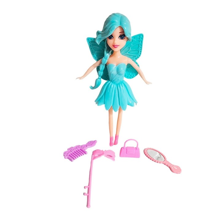 Muñeca Hada Con Vestido Juguete Niña + Accesorios Belleza