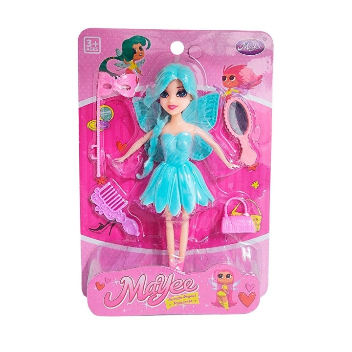 Muñeca Hada Con Vestido Juguete Niña + Accesorios Belleza