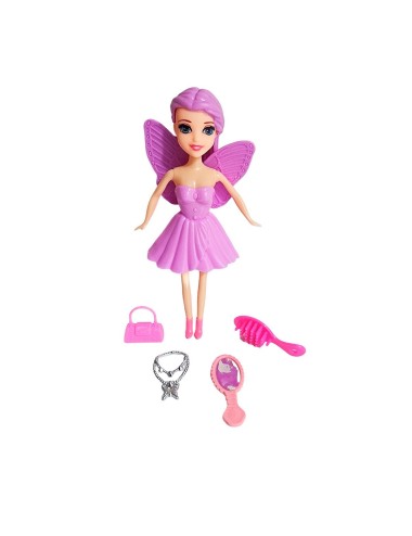 Muñeca Hada Con Vestido Juguete Niña + Accesorios Belleza
