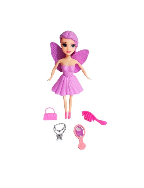 Muñeca Hada Con Vestido Juguete Niña + Accesorios Belleza