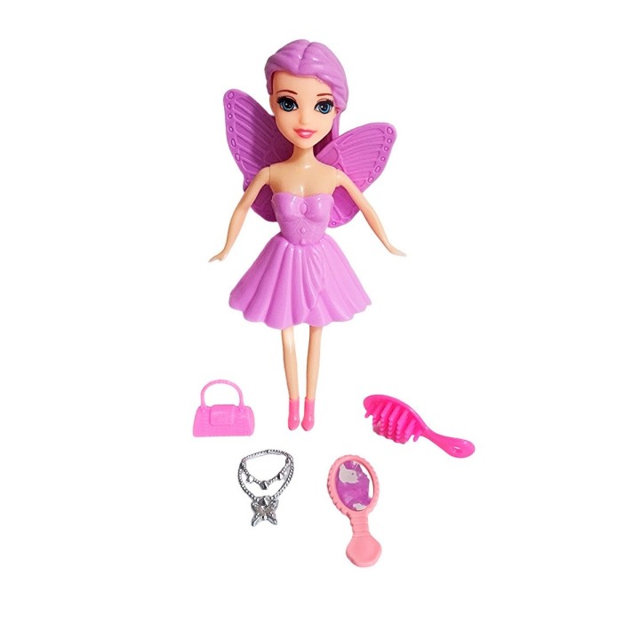 Muñeca Hada Con Vestido Juguete Niña + Accesorios Belleza