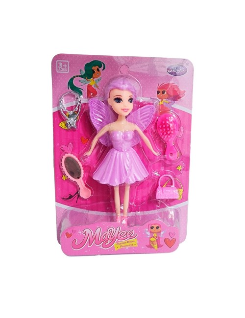 Muñeca Hada Con Vestido Juguete Niña + Accesorios Belleza