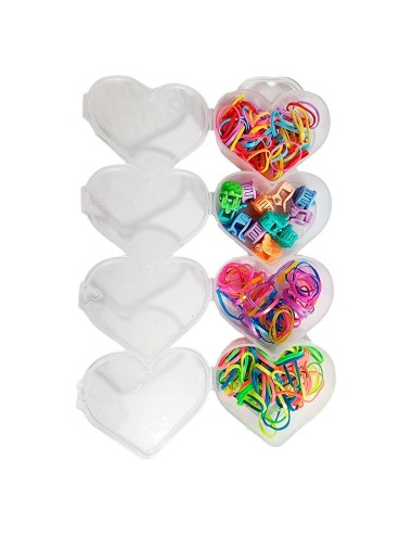 Set Kit Para Hacer Pulseras Niña Style + Estuche Corazones
