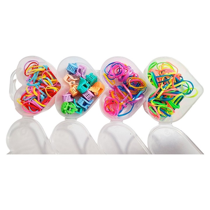 Set Kit Para Hacer Pulseras Niña Style + Estuche Corazones