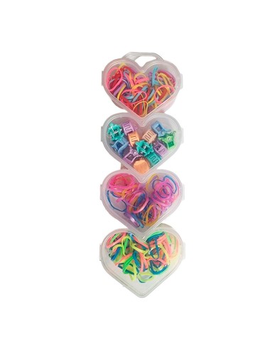 Set Kit Para Hacer Pulseras Niña Style + Estuche Corazones