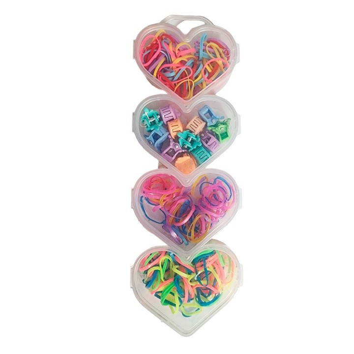 Set Kit Para Hacer Pulseras Niña Style + Estuche Corazones