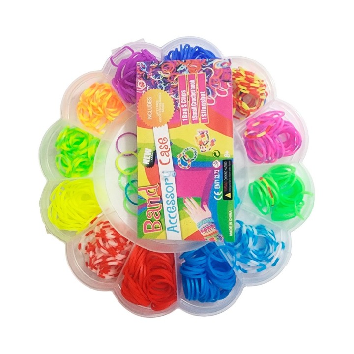 Set Kit Para Hacer Pulseras Niña Style + Estuche Flor