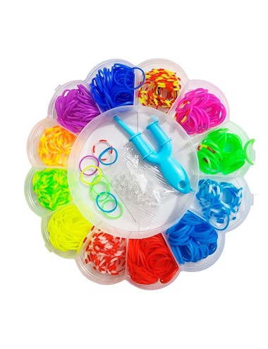 Set Kit Para Hacer Pulseras Niña Style + Estuche Flor