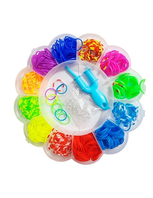 Set Kit Para Hacer Pulseras Niña Style + Estuche Flor