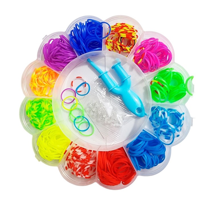Set Kit Para Hacer Pulseras Niña Style + Estuche Flor