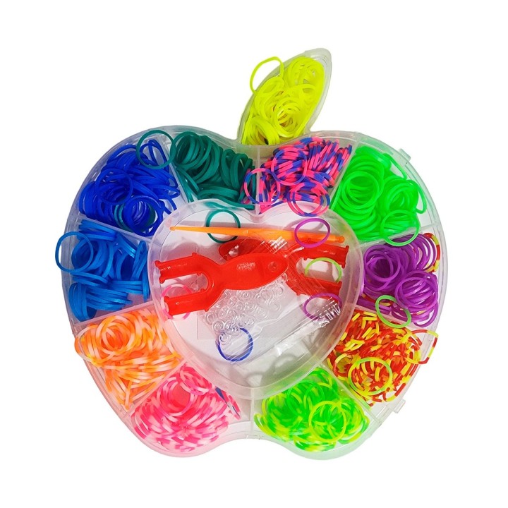 Set Kit Para Hacer Pulseras Niña Style + Estuche Manzana
