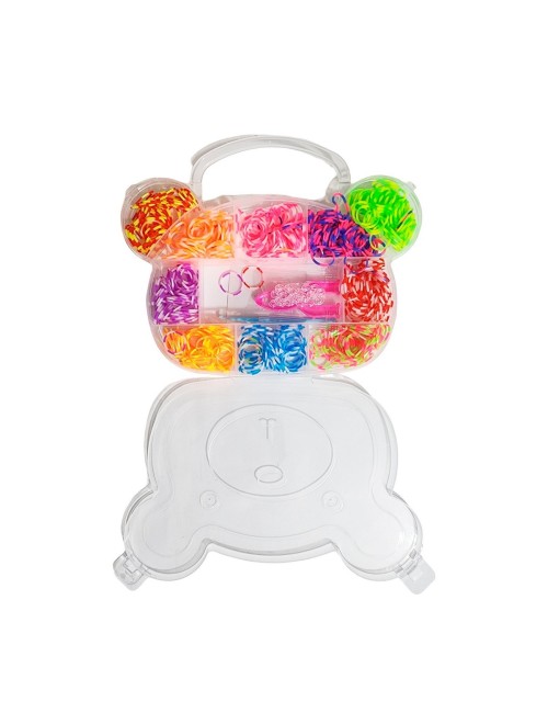 Set Kit Para Hacer Pulseras Niña Style + Estuche Oso