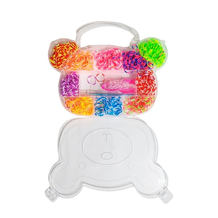Set Kit Para Hacer Pulseras Niña Style + Estuche Oso