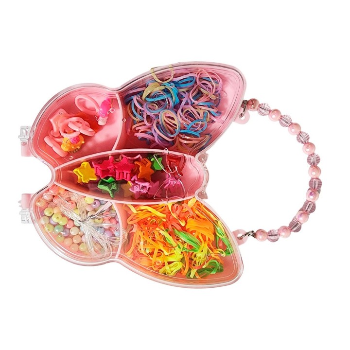 Set Kit Para Hacer Pulseras Pedreria + Bolso Mariposa