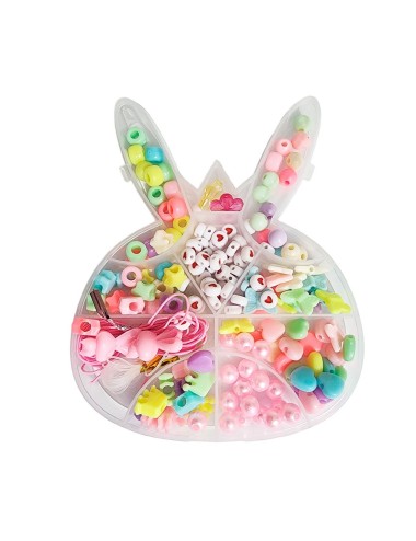 Set Kit Para Hacer Pulseras Pedreria + Estuche Conejo
