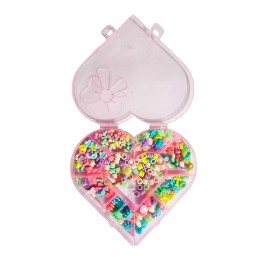 Set Kit Para Hacer Pulseras Pedreria + Estuche Corazon