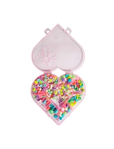 Set Kit Para Hacer Pulseras Pedreria + Estuche Corazon