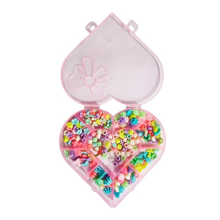 Set Kit Para Hacer Pulseras Pedreria + Estuche Corazon