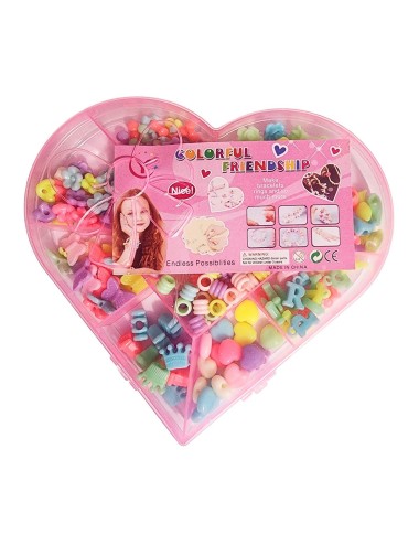 Set Kit Para Hacer Pulseras Pedreria + Estuche Corazon