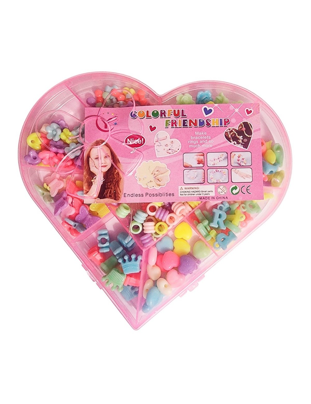 Set Kit Para Hacer Pulseras Pedreria + Estuche Corazon