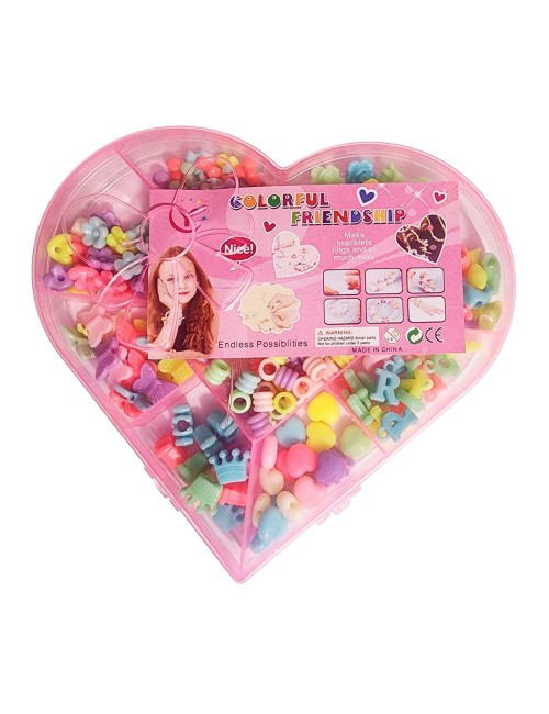 Set Kit Para Hacer Pulseras Pedreria + Estuche Corazon