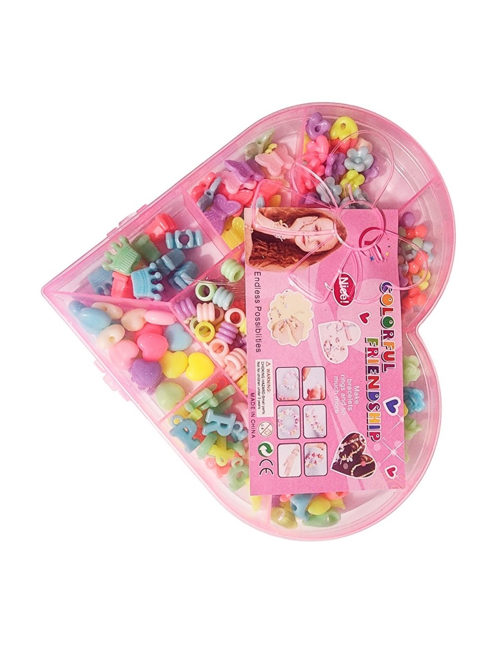 Set Kit Para Hacer Pulseras Pedreria + Estuche Corazon