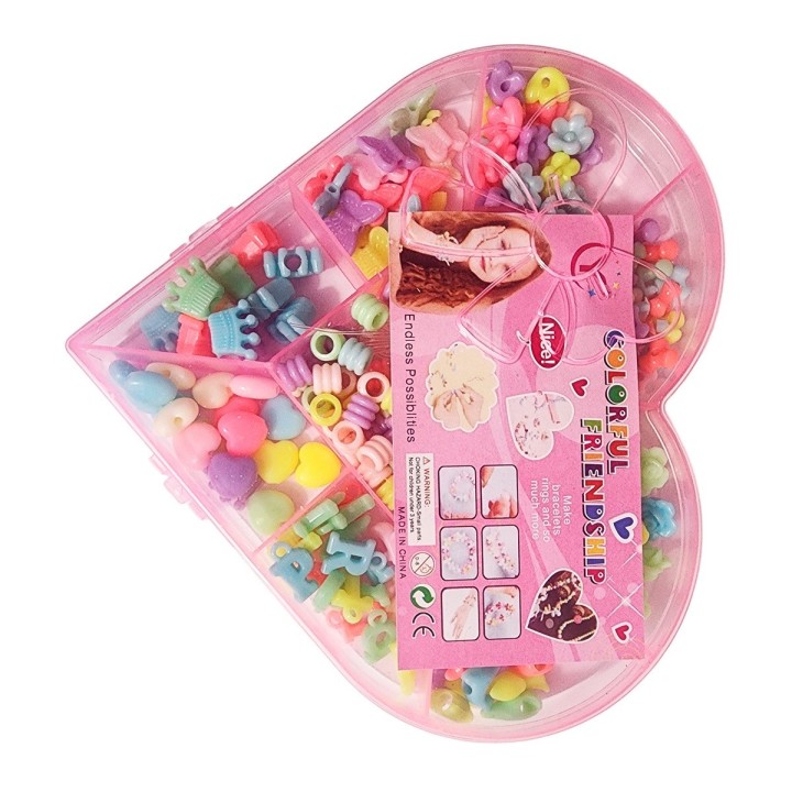 Set Kit Para Hacer Pulseras Pedreria + Estuche Corazon