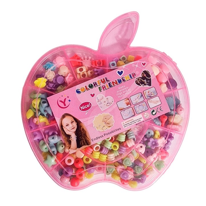 Set Kit Para Hacer Pulseras Pedreria + Estuche Manzana