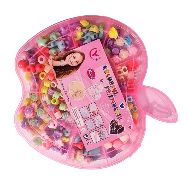 Set Kit Para Hacer Pulseras Pedreria + Estuche Manzana