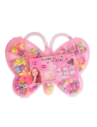 Set Kit Para Hacer Pulseras Pedreria + Estuche Mariposa