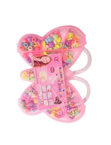 Set Kit Para Hacer Pulseras Pedreria + Estuche Mariposa