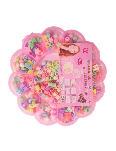 Set Kit Para Hacer Pulseras Pedreria Niña + Estuche Flor