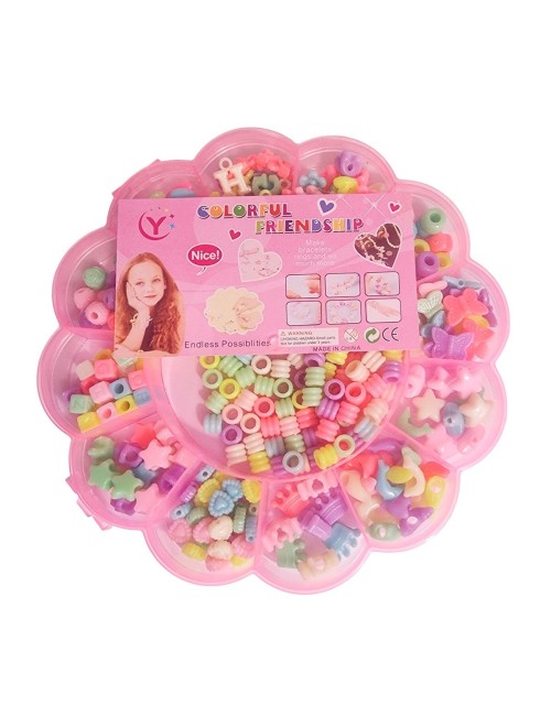 Set Kit Para Hacer Pulseras Pedreria Niña + Estuche Flor