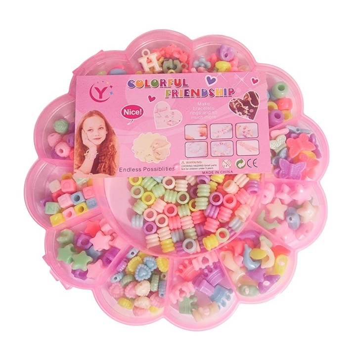 Set Kit Para Hacer Pulseras Pedreria Niña + Estuche Flor