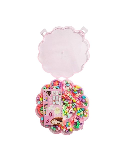 Set Kit Para Hacer Pulseras Pedreria Niña + Estuche Flor