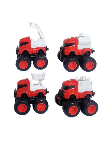 Carros Camiones De Bomberos Juguete Niños X 4 Unidades