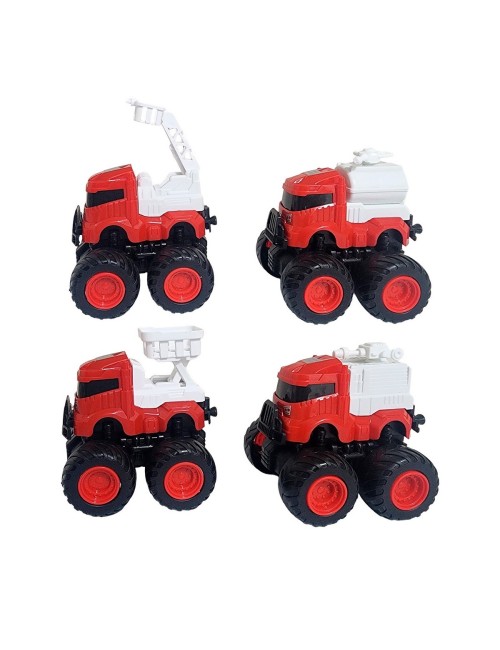 Carros Camiones De Bomberos Juguete Niños X 4 Unidades