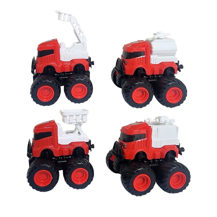 Carros Camiones De Bomberos Juguete Niños X 4 Unidades