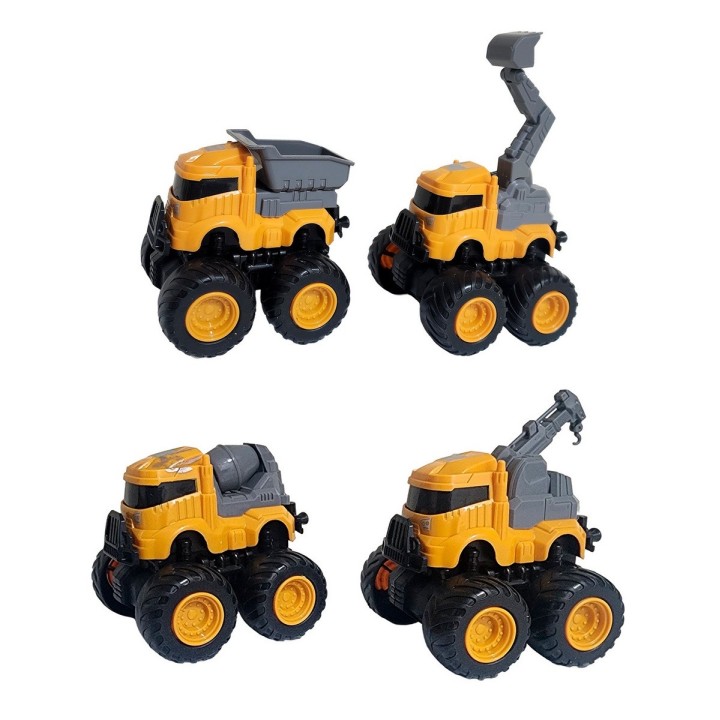 Carros Camiones De Construccion Juguete Niños X 4 Unidades