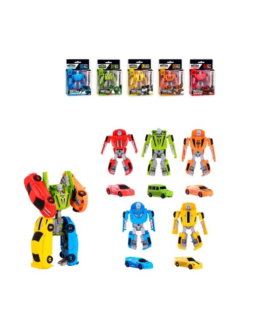 Carro Robot Transformable Juguete Interactivo X 5 Unidades