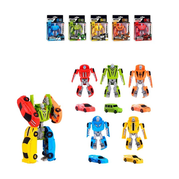 Carro Robot Transformable Juguete Interactivo X 5 Unidades