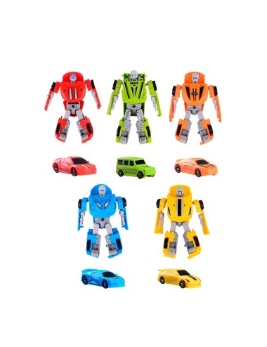 Carro Robot Transformable Juguete Interactivo X 5 Unidades