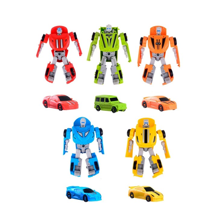 Carro Robot Transformable Juguete Interactivo X 5 Unidades