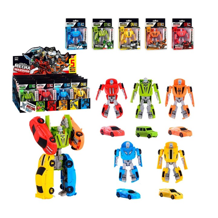 Carro Robot Transformable Juguete Interactivo X 5 Unidades