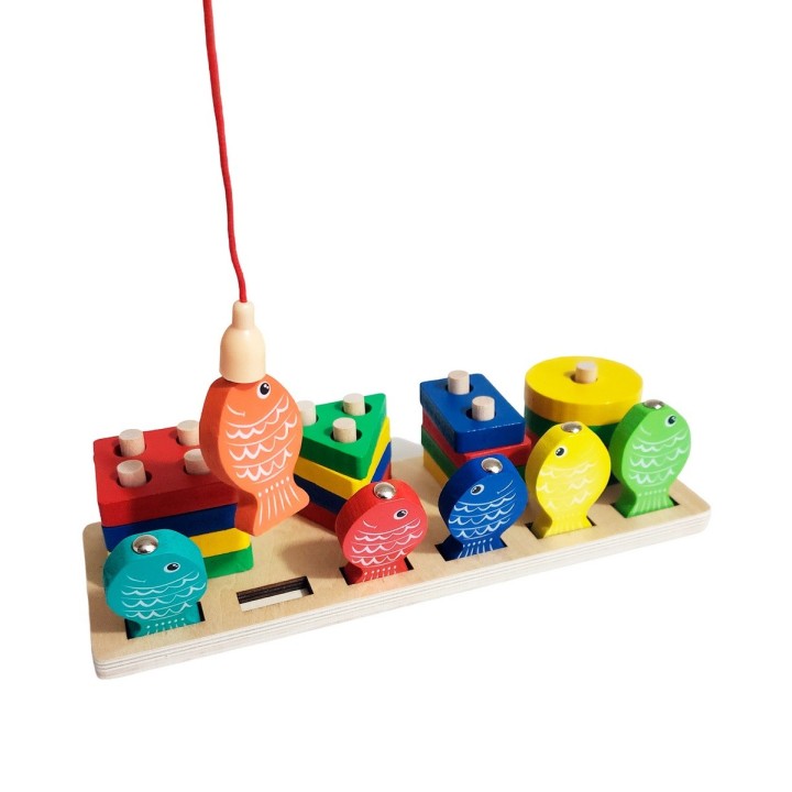 Juego De Mesa Figuras Geometricas Encastre Y Pesca Didactica