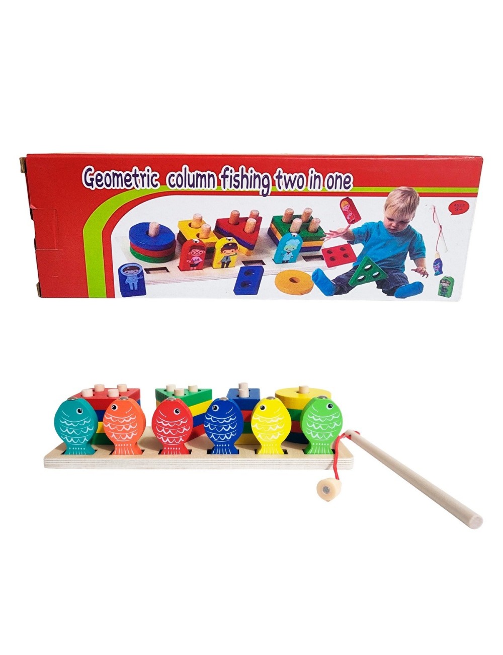 Juego De Mesa Figuras Geometricas Encastre Y Pesca Didactica