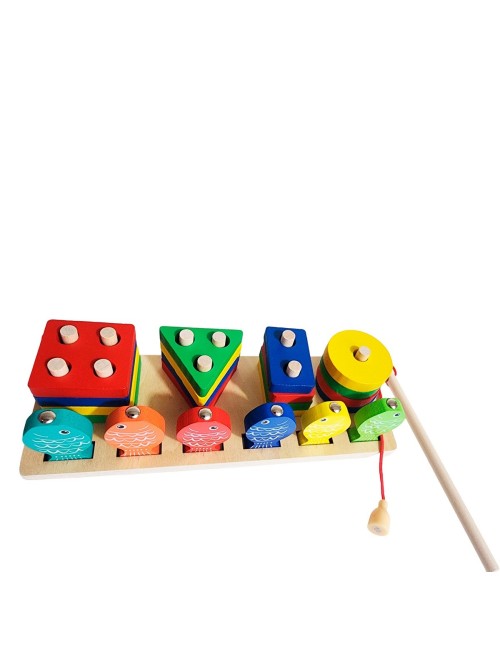 Juego De Mesa Figuras Geometricas Encastre Y Pesca Didactica