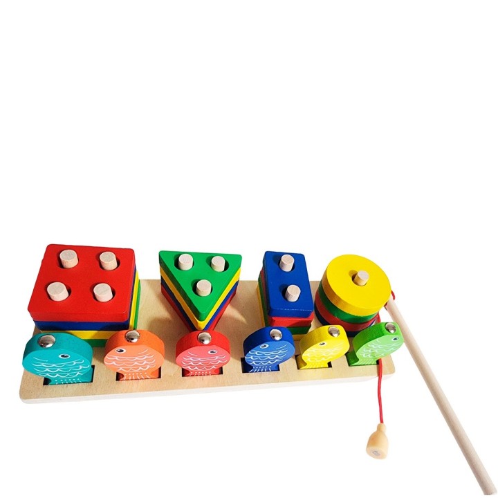 Juego De Mesa Figuras Geometricas Encastre Y Pesca Didactica