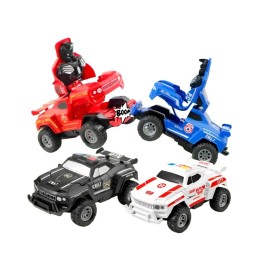 Camioneta Carro Transformable En Robot Coleccion X 4 Unidad